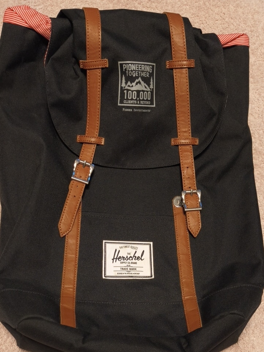 Herschel Supply Company Black Backpack with Brown Straps